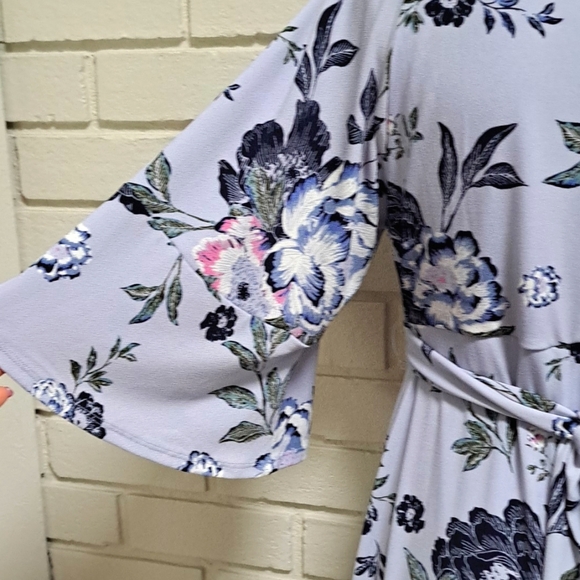 Jessica Simpson Boho Floral Wide Sleeve Tie Back Lined Maxi Dress. Sz Small NWOT - Picture 7 of 11